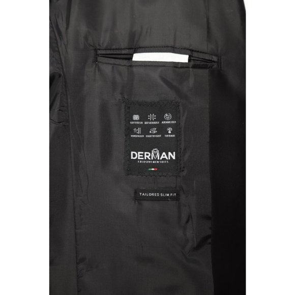 Derman Green Floral Patterned Glitter Luxury 2 Piece Tuxedo - Picture 6 of 7